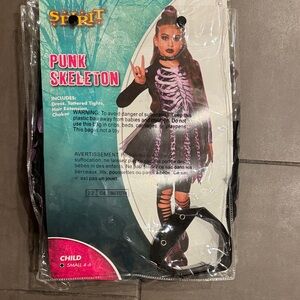 Spirit Punk Skeleton Kids Costume - Black and Purple